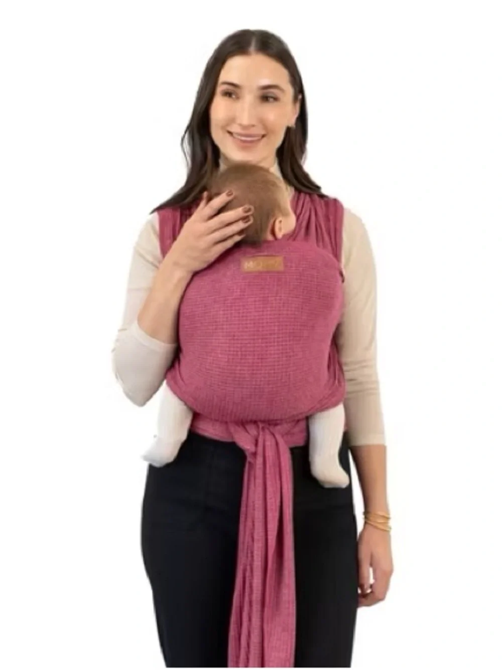 Moby Wrap Waffle Knit Wrap Baby Pink Soft Stretchy Cotton Blend One Size
